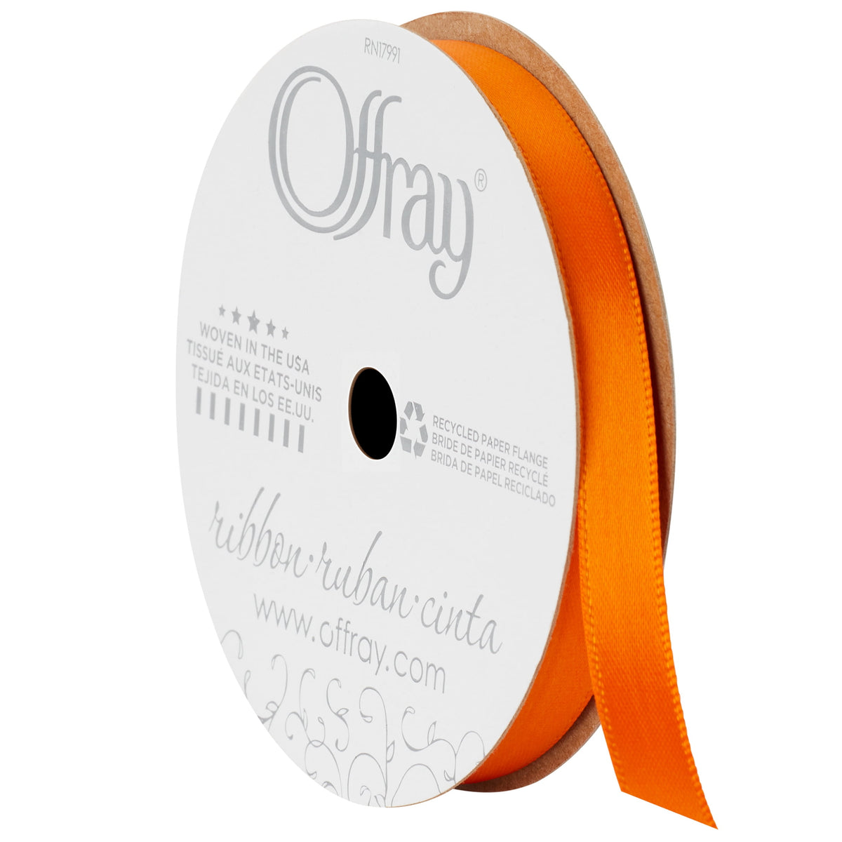Offray Ribbon, Red Wine 3/8 inch Single Face Satin Polyester Ribbon, 18 feet