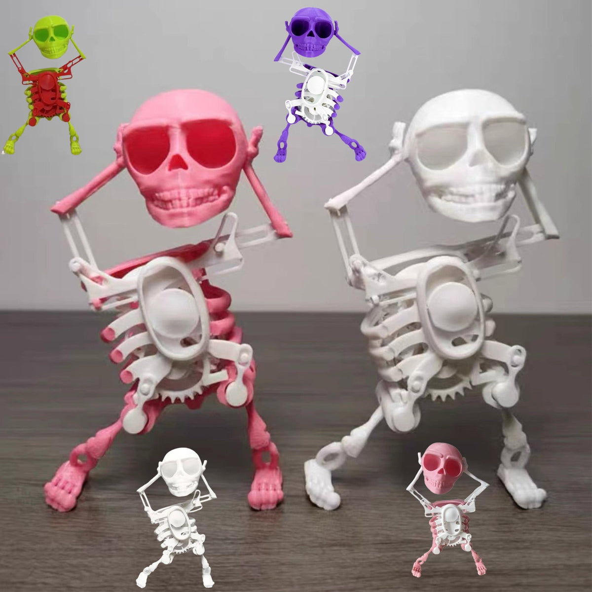 Skeleton Wind Up Toy - Dancing Swinging Mechanical Figure, Clockwork Animated Halloween Decoration, BPA-Free Plastic No Battery Needed Kids Room Decor