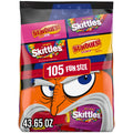Skittles & Starburst Fun Size Chewy Halloween Candy Variety Pack - 105 Ct Bulk Bag