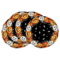 Smile Jack-O'-Lantern Spider Web Halloween Table Placemats Set of 4 Round 15 Inch Black