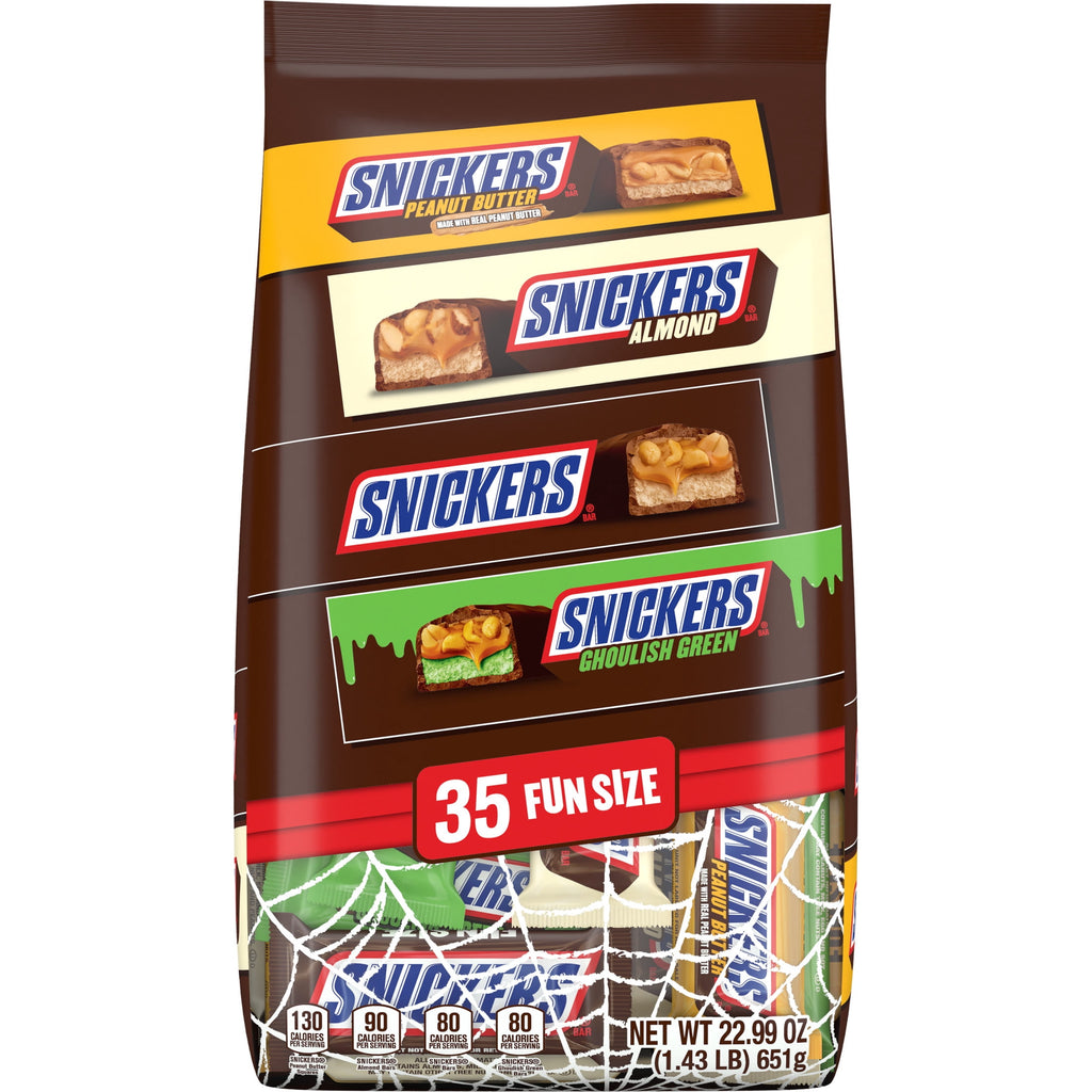 Snickers Fun Size Chocolate Halloween Candy Variety Assortment - 35 Ct Bulk Bag