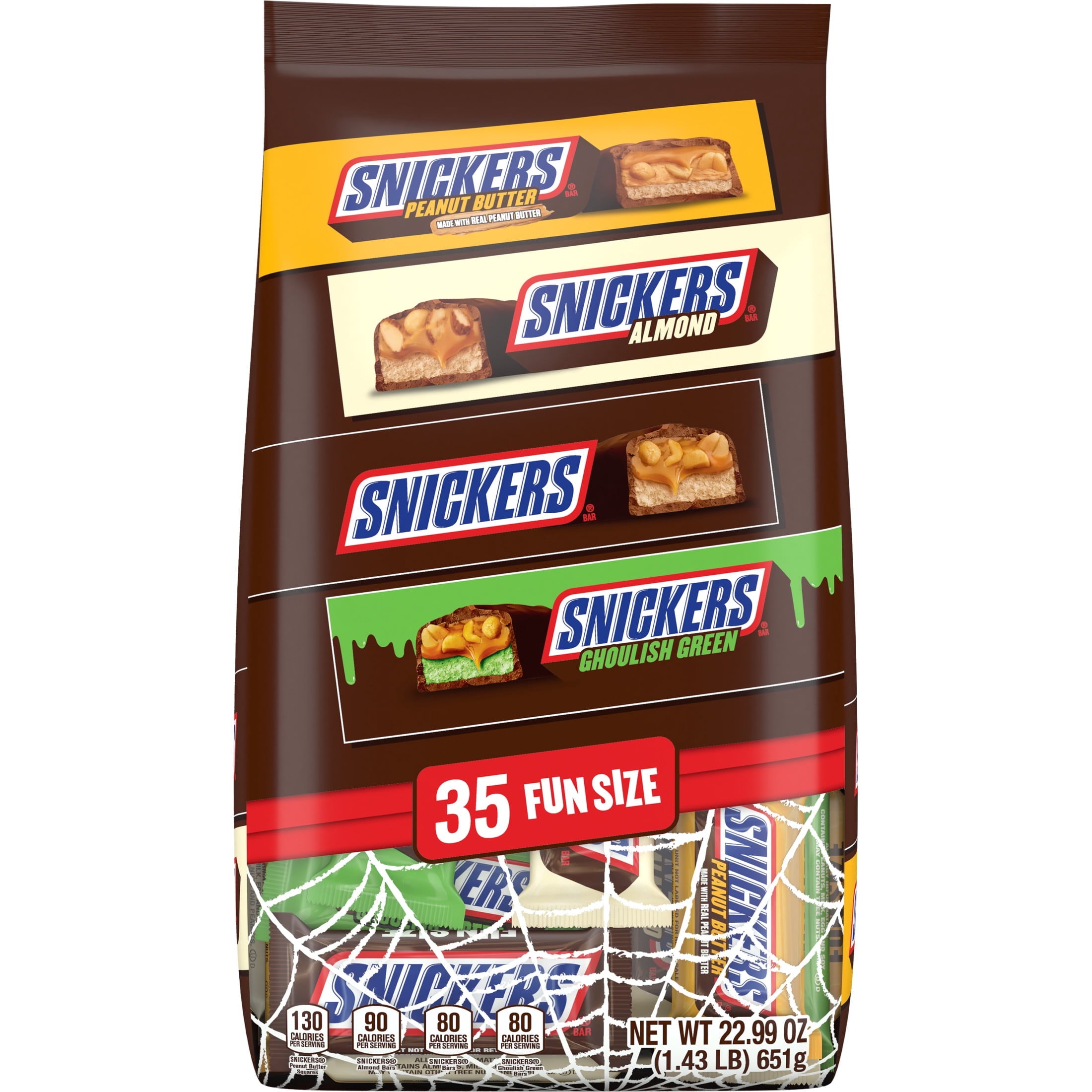 Snickers Fun Size Chocolate Halloween Candy Variety Assortment - 35 Ct Bulk Bag