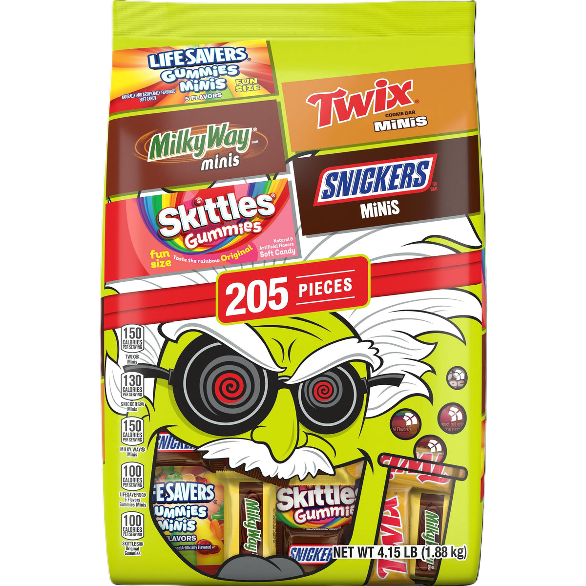 Snickers, Skittles Gummies & More Halloween Candy Variety Pack - 205 Ct Bulk Bag