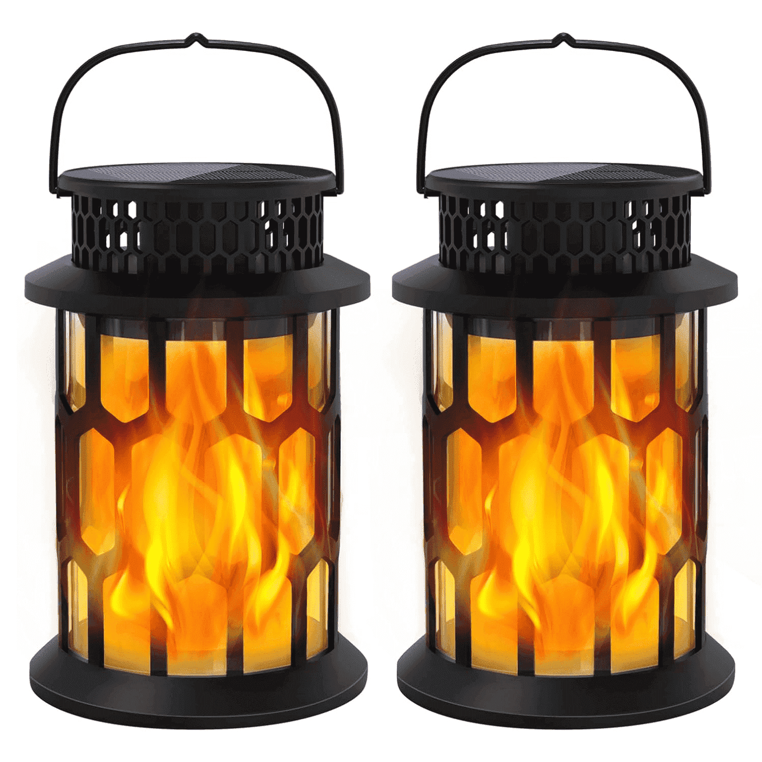 SZRSTH Solar Lights Outdoor, Flickering Flame Solar Lanterns for Garden Patio Yard Decorations