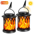 2 Pack Solar Lantern Outdoor Lights, Upgraded Flickering Flame Solar Lanterns Outdoor Waterproof, Hanging Lantern Decorative, Solar Powered Lanterns for Yard, Patio, Path, Tree, Garden Decor