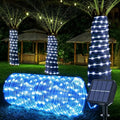 Solar Rope Lights Outdoor Waterproof 100LED Tube String Lights with USB Rechargeable Timer 8 Modes Dimmable Twinkle Fairy String Light for Trampoline Yard Pool Party Wedding Christmas