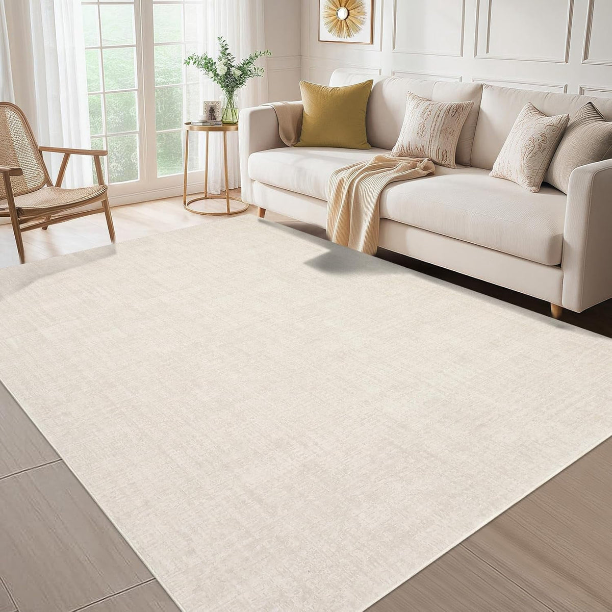Modern Runner Rugs 2x6 Narrow Solid Color Hallway Rugs, Non-Shedding Low Pile Accent Carpet, Foldable Ultra-Thin Indoor Floor Cover for Laundry Room, Bedroom, Kitchen, Beige Brown