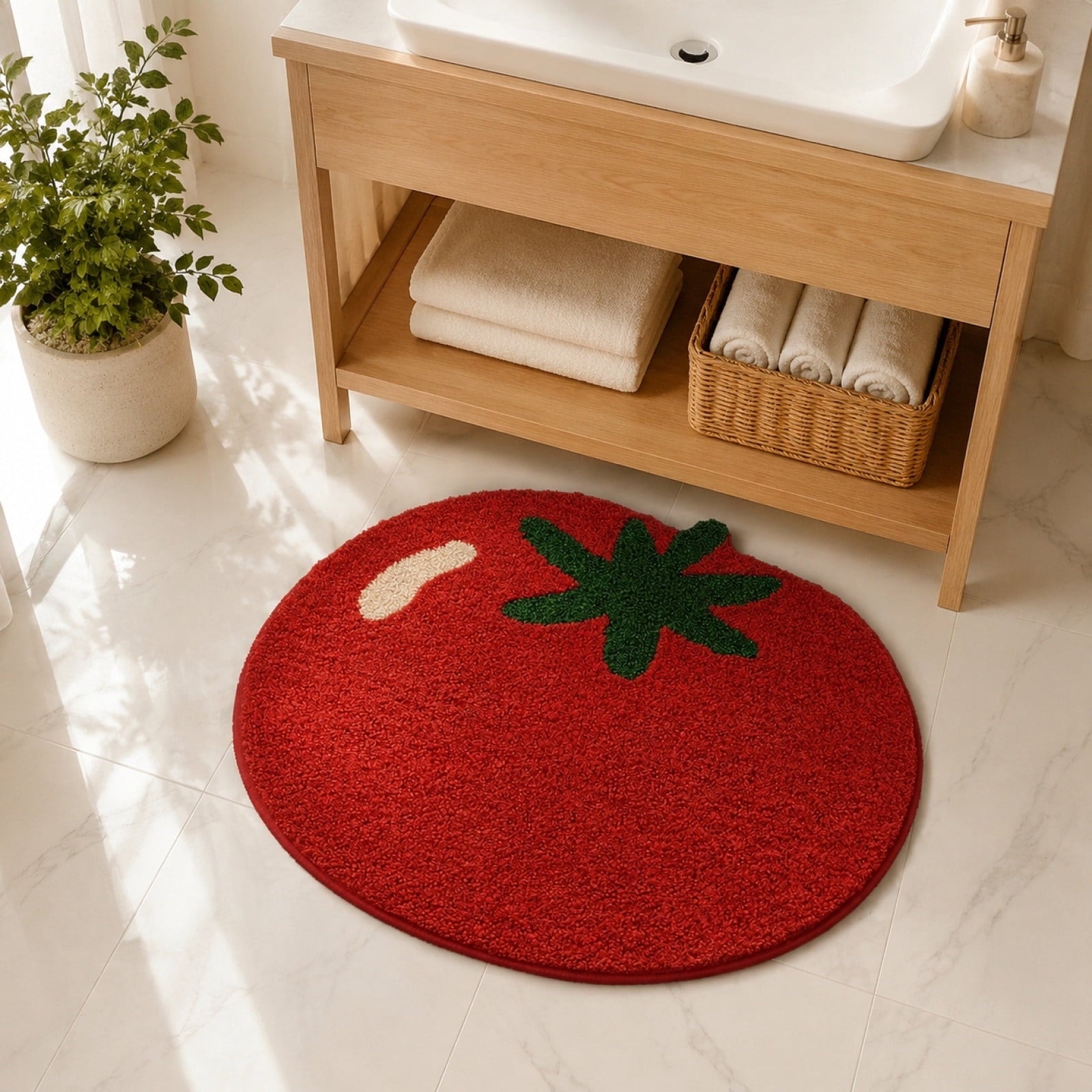 Sruoe Summer Carnival Printed Floor Mat, 15.74"x23.62", Water Absorbent Non Slip Doormat, Flannel Entryway Bathroom Kitchen Household Decor Rug