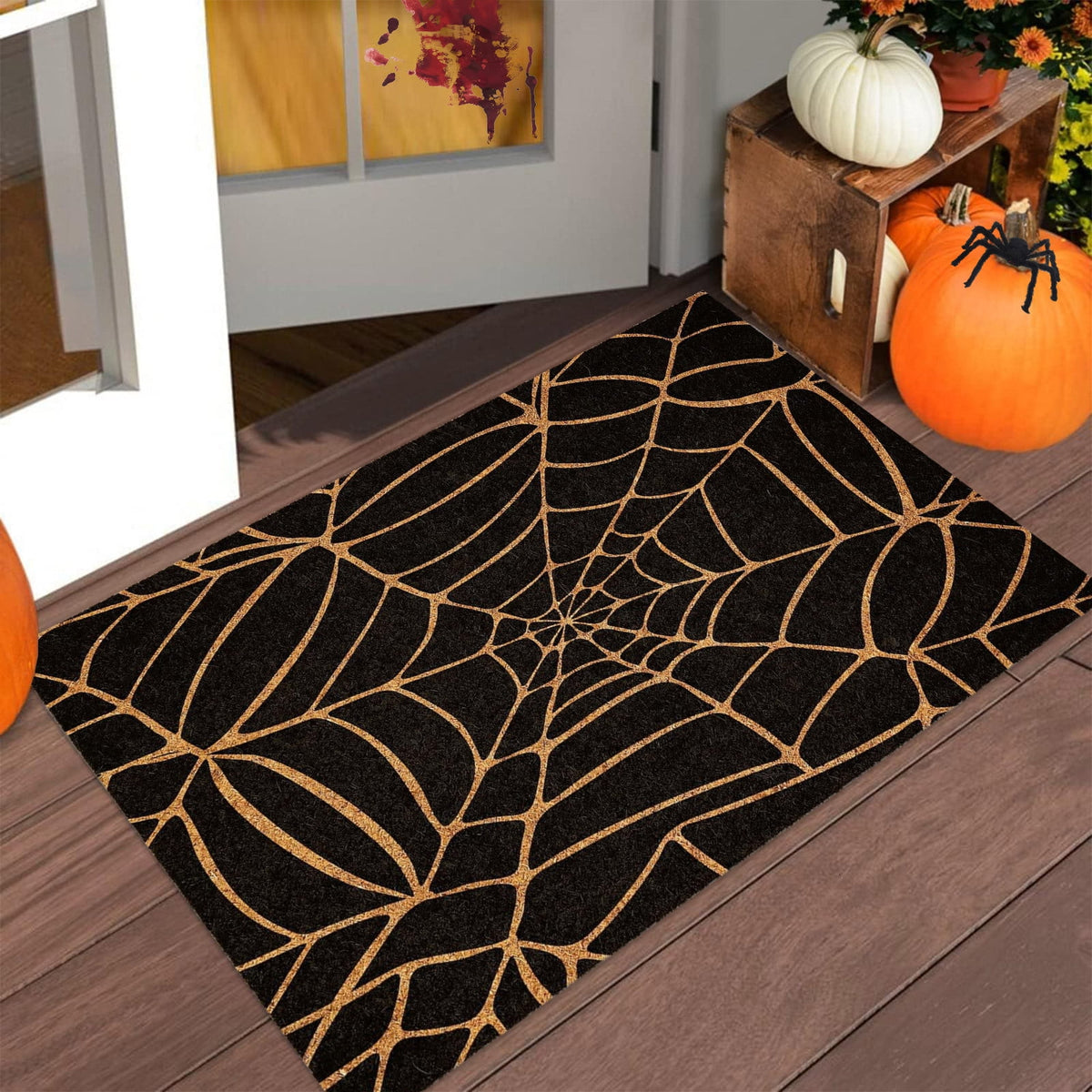 Stijggn Halloween Kitchen Mats for Floor Halloween Rugs Halloween Thanksgiving Decorations Doormat, Welcome Mats for Front Door,Spooky Outdoor Mats for Home Decor Holiday Decorative