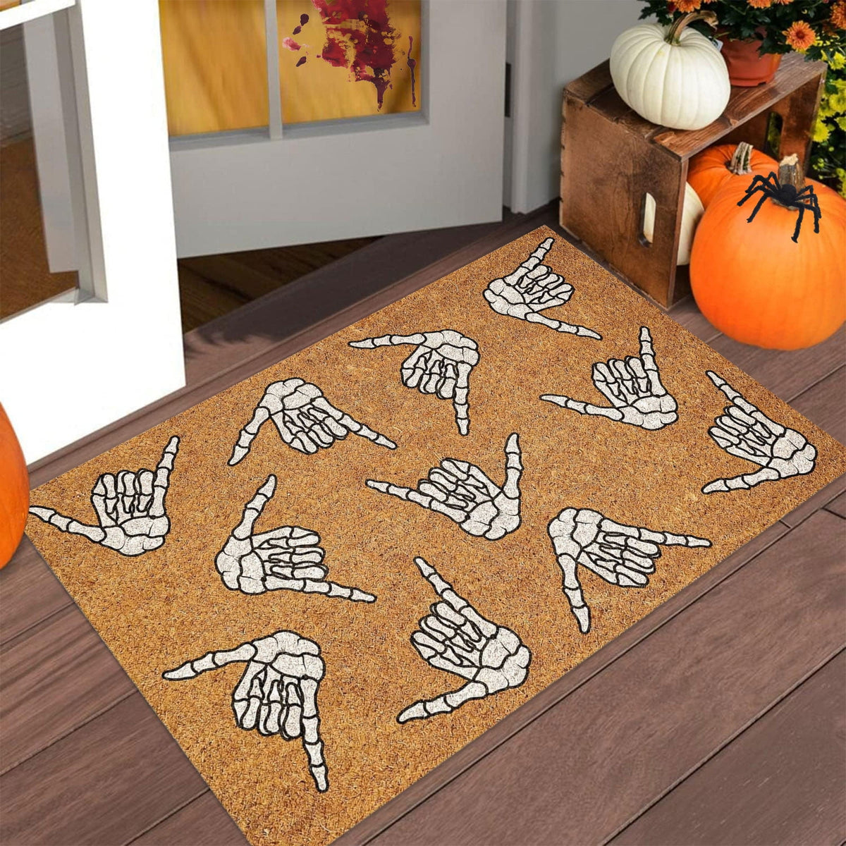 Stijggn Halloween Kitchen Mats for Floor Halloween Rugs Halloween Thanksgiving Decorations Doormat, Welcome Mats for Front Door,Spooky Outdoor Mats for Home Decor Holiday Decorative