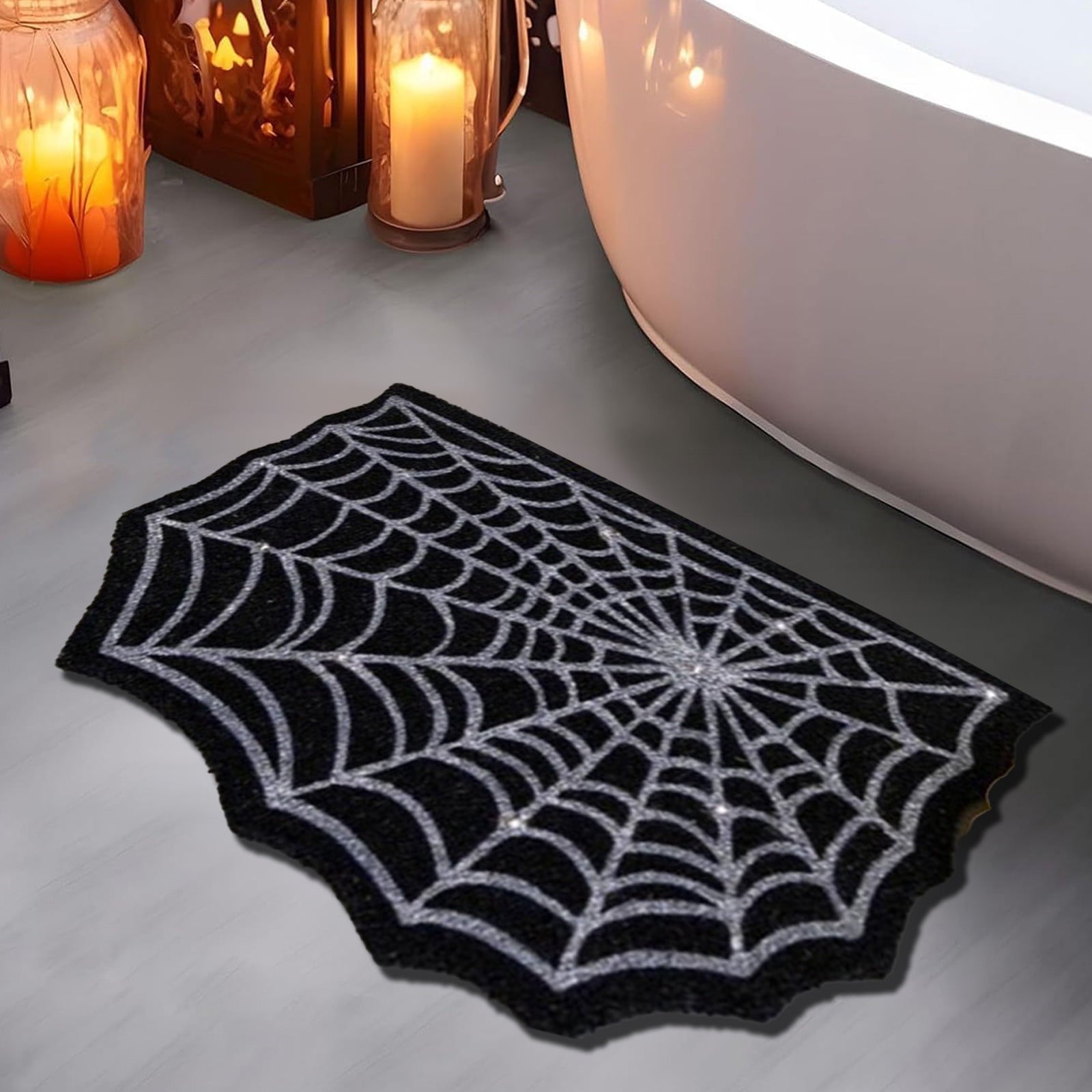 Stijggn Halloween Kitchen Mats for Floor Halloween Rugs Halloween Thanksgiving Decorations Doormat, Welcome Mats for Front Door,Spooky Outdoor Mats for Home Decor Holiday Decorative
