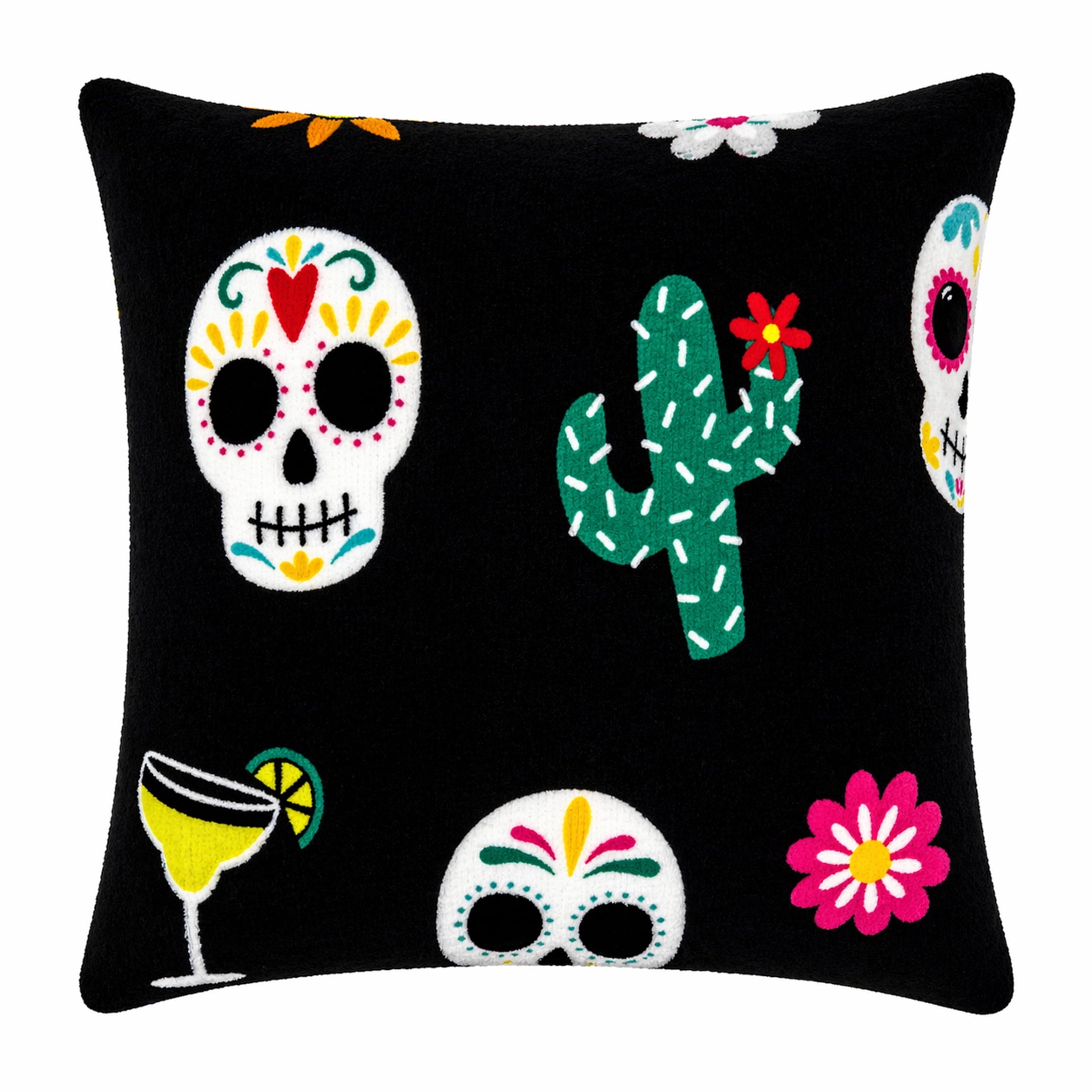 Summerween 18"x18" Plush Decorative Pillow, Vacation Ghosts