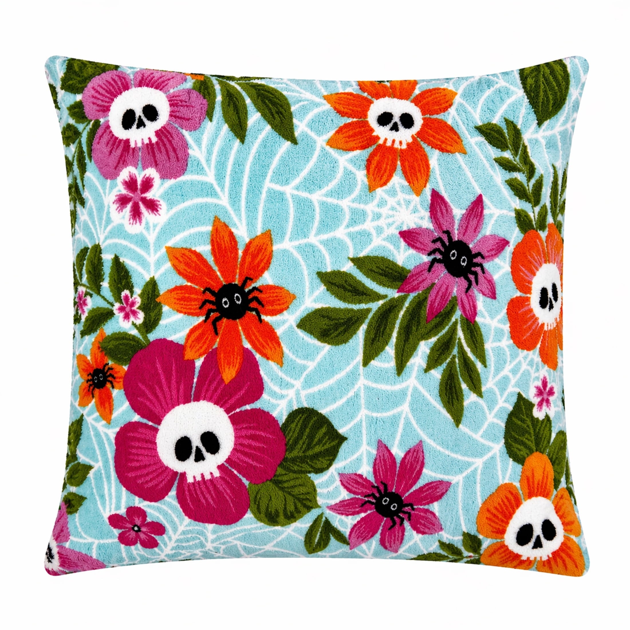 Summerween 18"x18" Plush Decorative Pillow, Vacation Ghosts