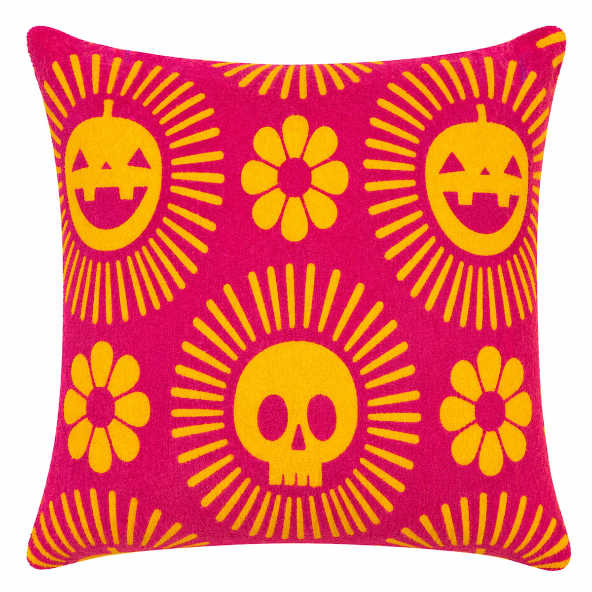 Summerween 18"x18" Plush Decorative Pillow, Vacation Ghosts