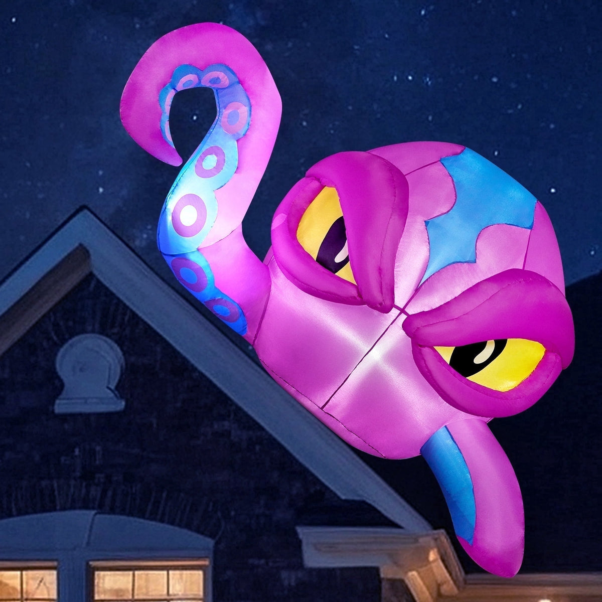 Joyfy 4.5 FT Halloween Inflatable Decorations Outdoor Scary Flying Ghost Broke Out from Window with Built-in LED Blow Up Inflatable for Window Decoration Yard Garden Lawn Decor