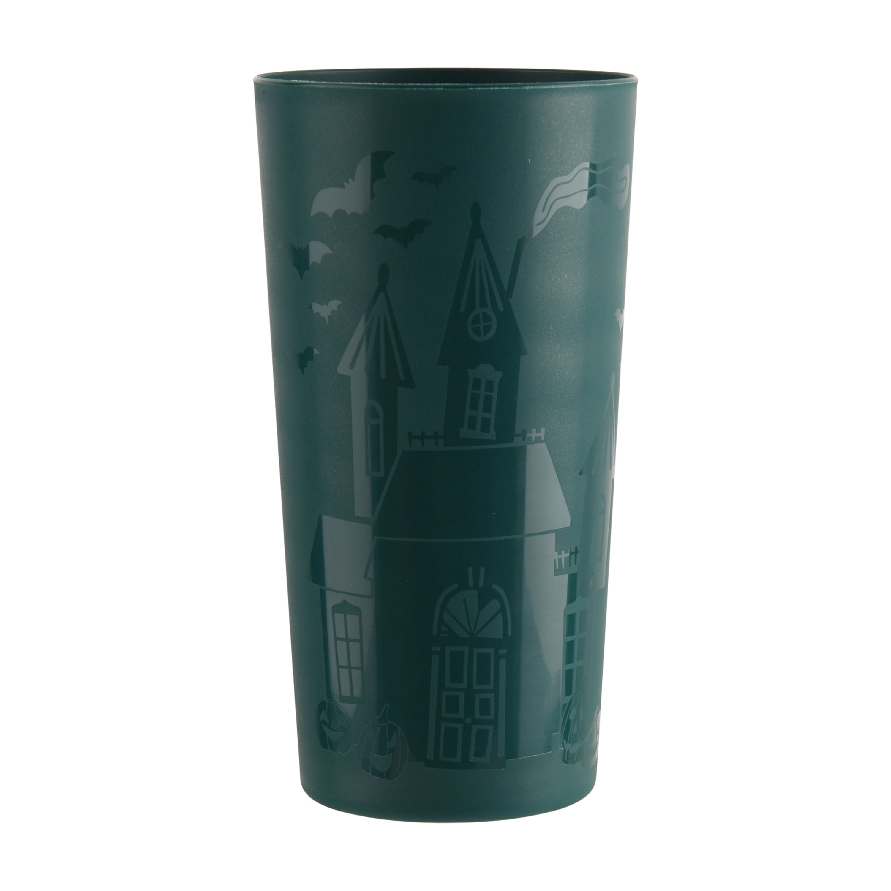 Mainstays 26 Ounce Round Plastic Etched Bat Tumbler, Black