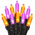 TETOU Halloween Lights, 33ft 100 LED Battery Halloween Lights, 8 Modes String Lights with Timer, Indoor Outdoor Waterproof mini Lights String for Halloween Bedroom Patio Decor - Orange & Purple