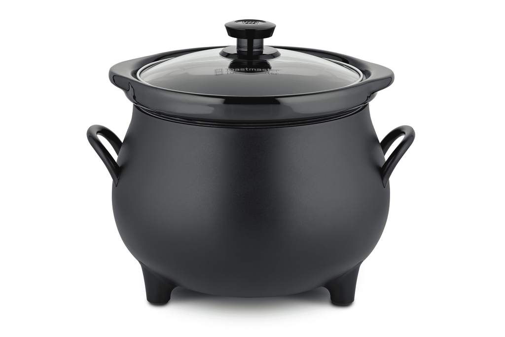 Toastmaster 4QT Black Cauldron Slow Cooker with Removable Crock and Glass Lid