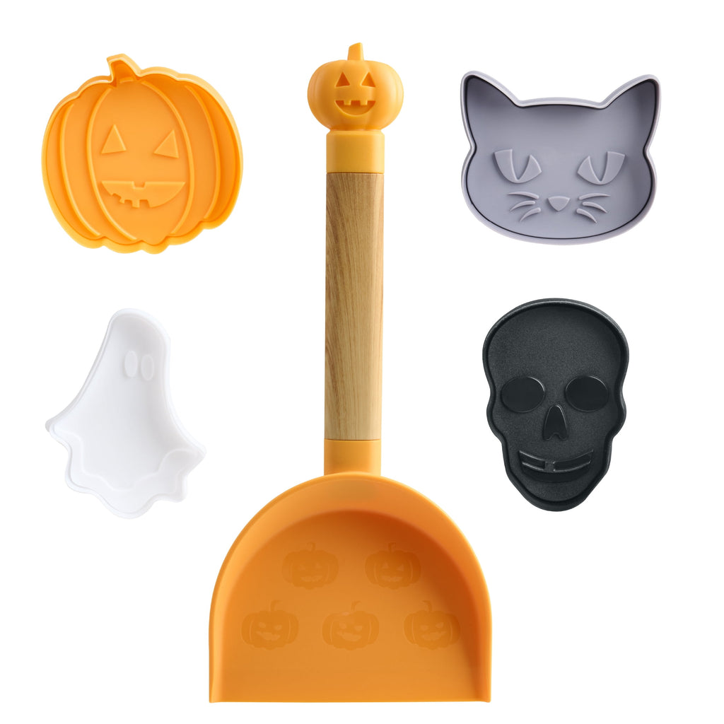 Way To Celebrate Cookie Turner with 4 Cookie Cutters with Stamps. Orange, Purple, Black and White