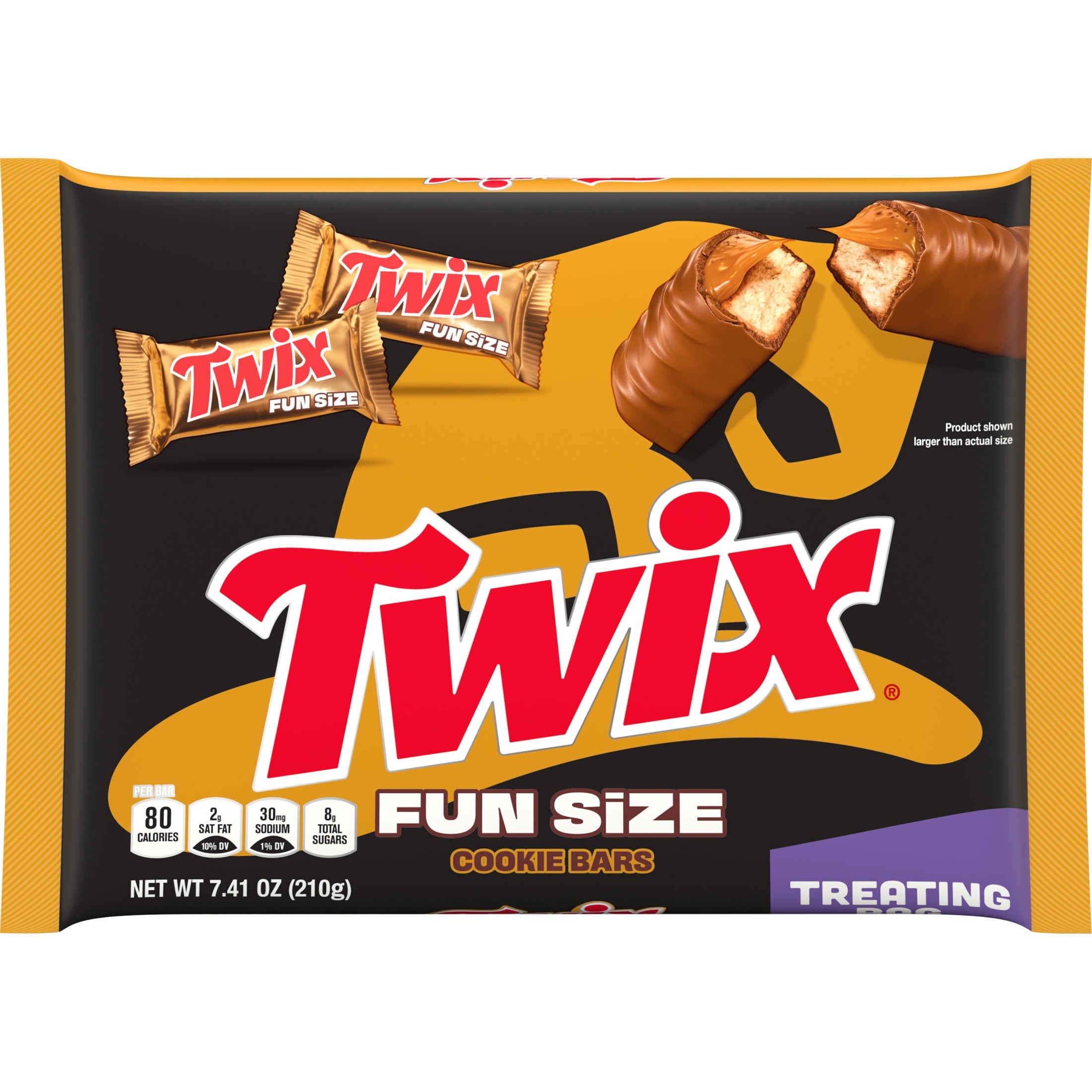 Twix Fun Size Caramel Cookie Halloween Chocolate Bars, Treating Size - 7.41 oz Bag