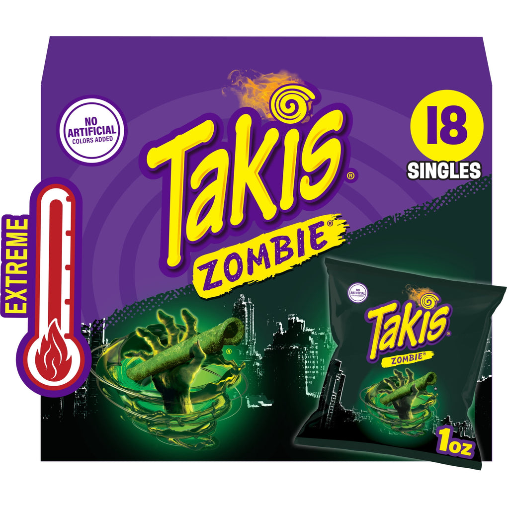 Takis Zombie 18 pc / 1 oz Multipack, Habanero & Cucumber Rolled Tortilla Chips