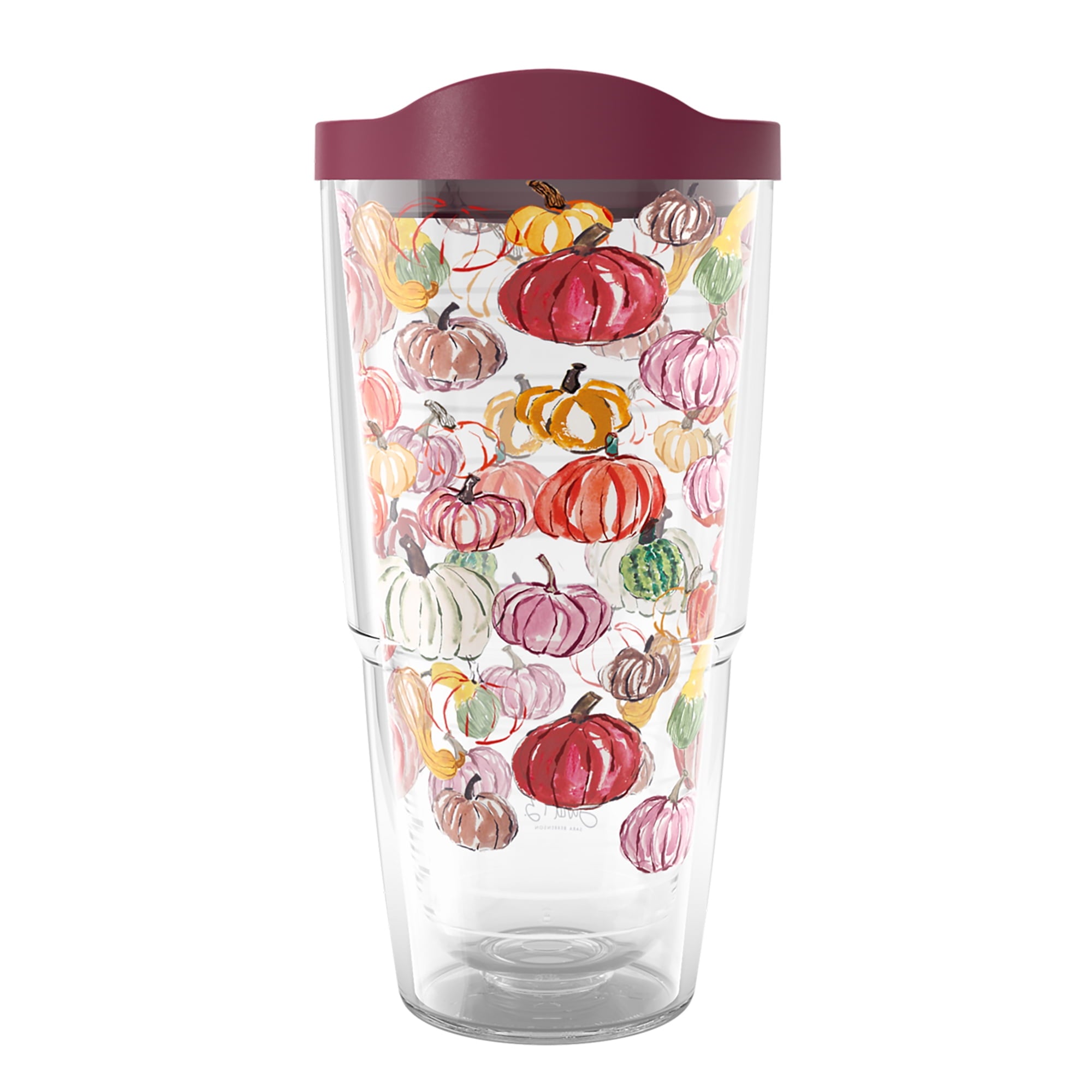 Tervis Sara Berrenson Fall Pumpkin Pattern Made in Double Walled Insulated Tumbler Travel Cup Keeps Drinks Cold & Hot, 24oz, Classic