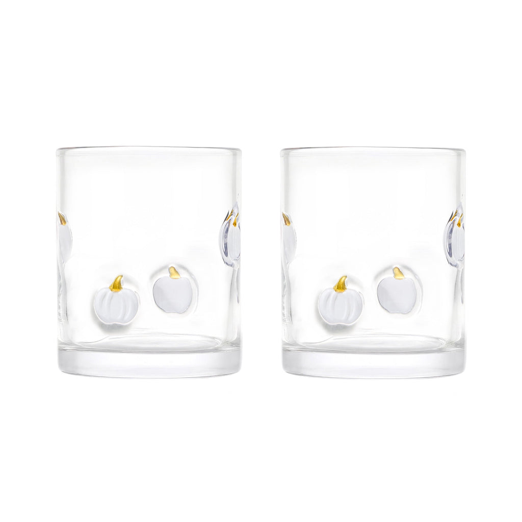 Thyme & Table 12 fl oz White Pumpkin Charm Glass Set, Pack of 2