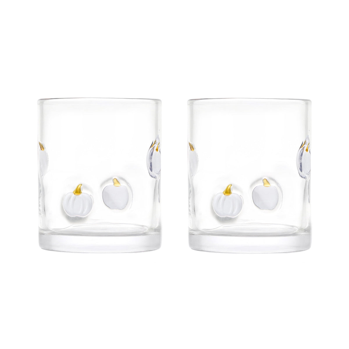 Thyme & Table 12 fl oz White Pumpkin Charm Glass Set, Pack of 2
