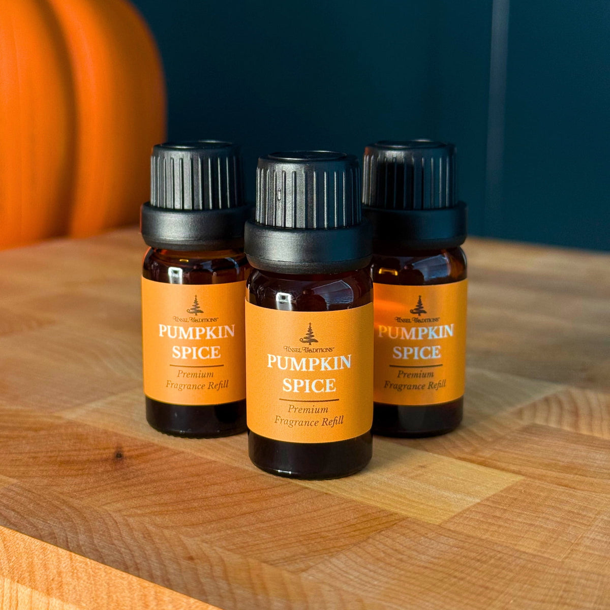 Traditions of Scent Pumpkin Spice Premium Fragrance Diffuser Oil Refills by Tinsel Traditions - Set of 3