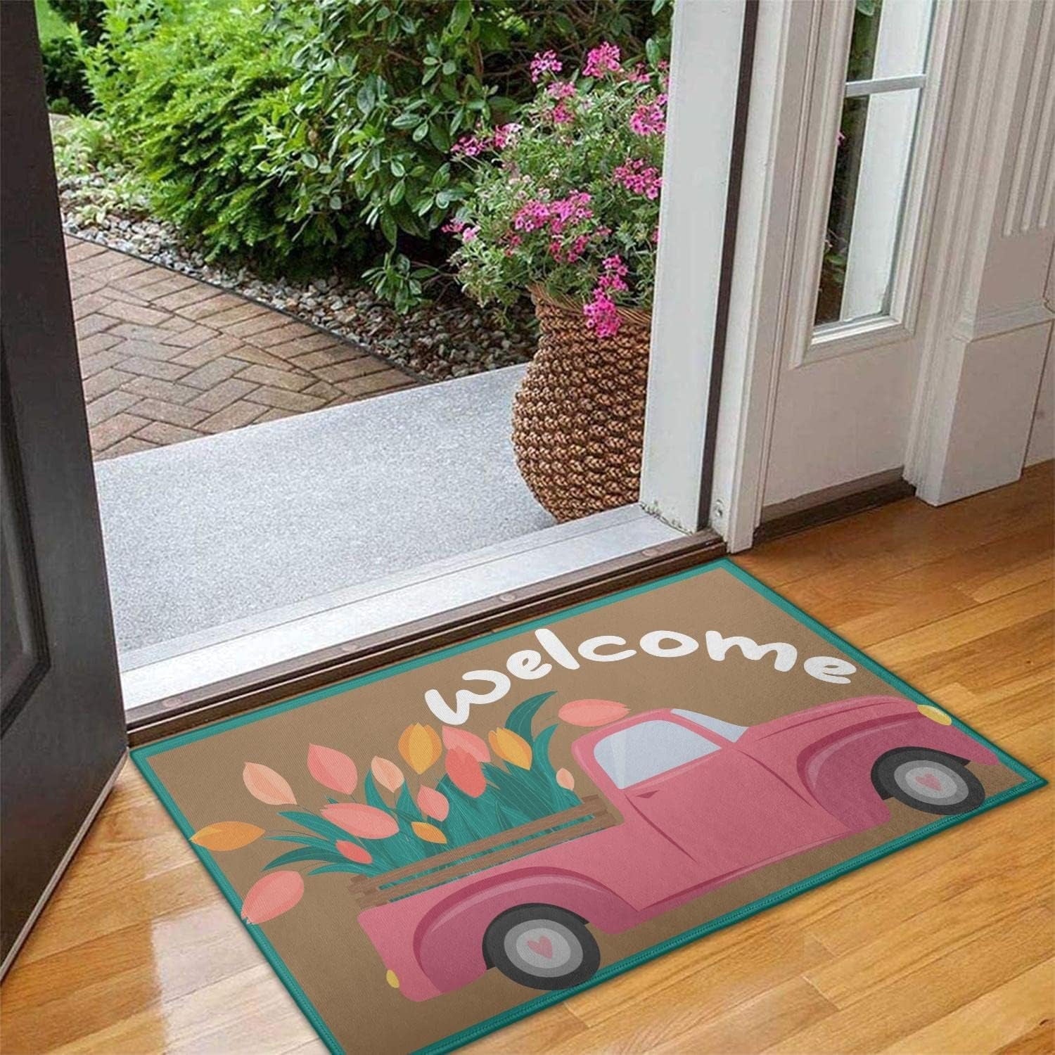 Bear Rugs Tribal Doormat Non-Slip Absorbent Resist Dirt Front Door Mat Machine Washable Welcome Mats Outdoor Inside Floor Rugs for Entryway 30" X 17"…