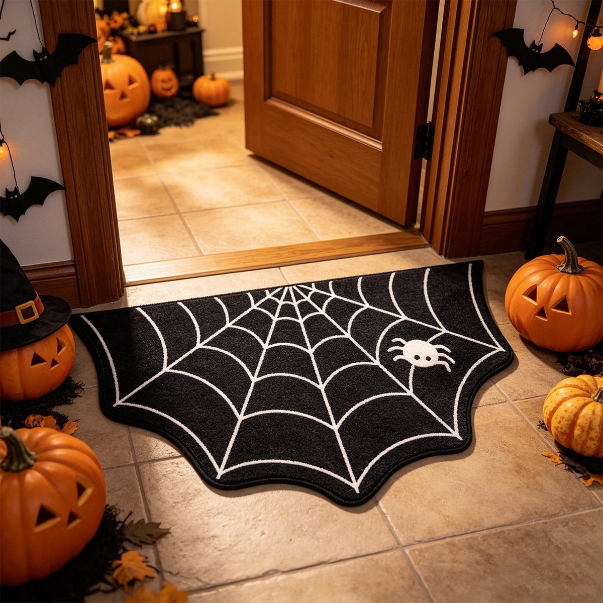 Tuvgenk Halloween Welcome Mats for Front Door indoor Outdoor Halloween Nonslip Entryway Rugs Heavy Duty Washable Gothic Funny Doormats for inside Entry