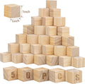 AEVXKHI 50PCS 1 inch Wood Blocks for Crafts, Unfinished Wood Square Blocks, Natural Pine Wooden Cubes, Wood Cubes Blocks for Painting Model Making Crafts DIY Project