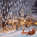 Scidweet Christmas String Lights, 20 inch 10 Tubes 540 LED Icicle Twinkle Meteor Shower Lights Outdoor for Christmas Halloween Holiday Party Home Decor, White