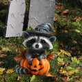Uxgjfwu Halloween Raccoon Decoration Acrylic Yard Stake for Garden Lawn Pumpkin Patch Party Decor with Cute Animal Design