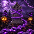 VOLIVO Halloween Chain Lights, 10FT 8 Modes Waterproof Battery Operated Halloween Decorations for Outdoor Party, Cosplay, Spooky (Purple)