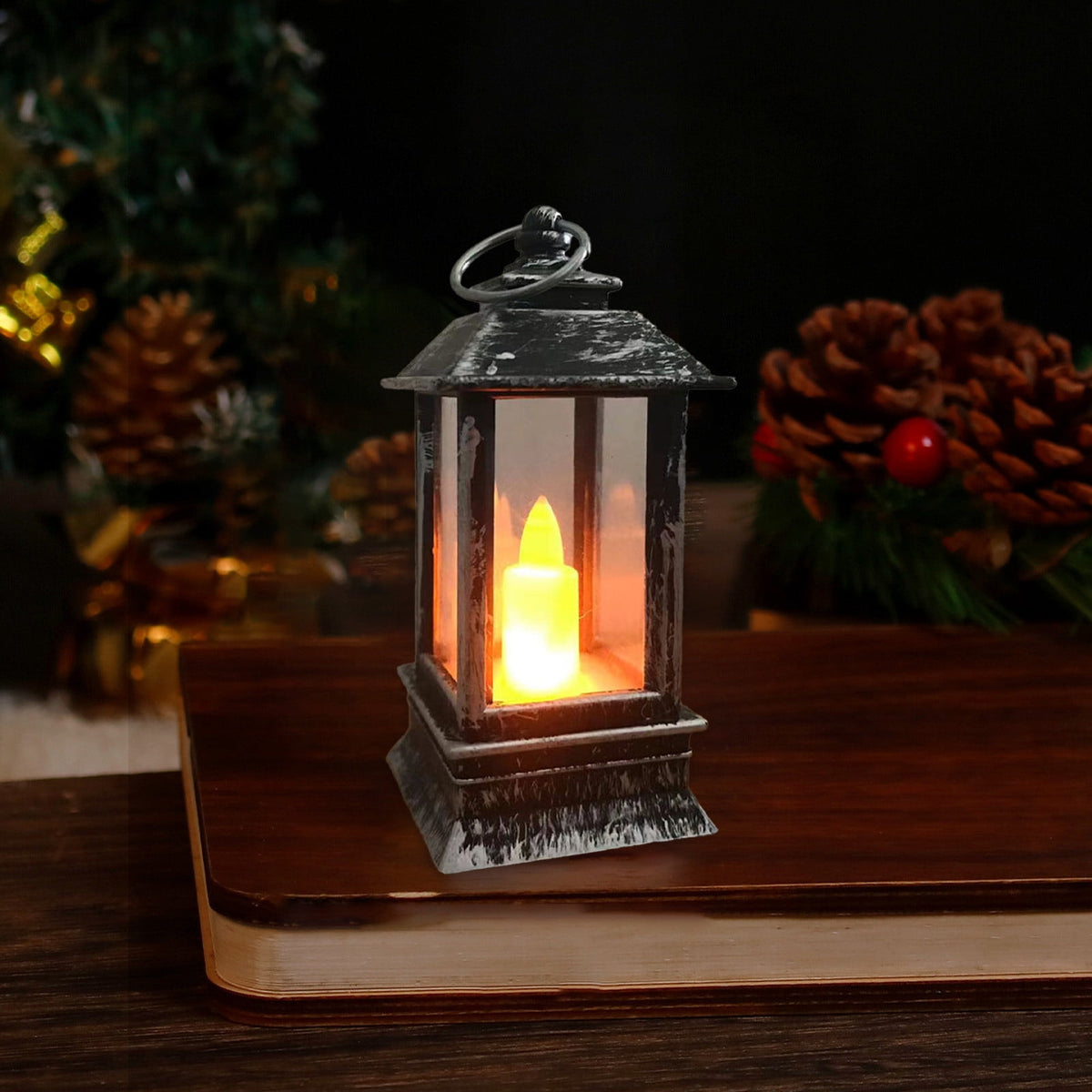 Vintage Lantern Decorative LED Flameless Candle, Hanging Lantern Portable Led Lantern for Indoor Outdoor Garden Yard Home Decor
