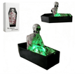 Voice Activated Animated Skeleton in Coffin, Spooky Halloween Decorations Prop with Green LED Light & Scary Sounds, Funny Tabletop Horror Skull Ghost Decor for Party Prank