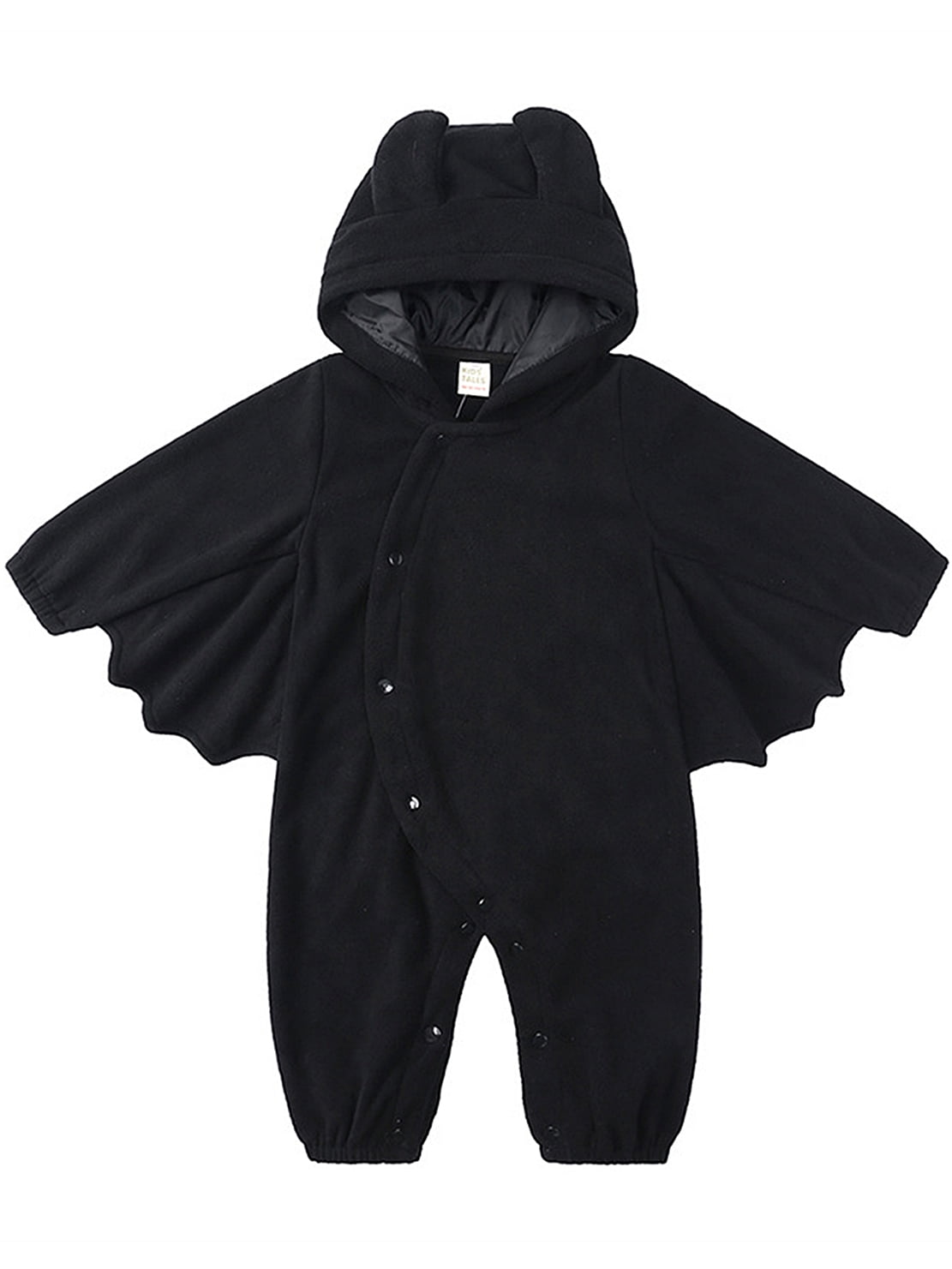 WIBACKER My First Halloween Bat Costume 0-24M Newborn Infant Baby Girl Boys' Hooded Jumpsuit Fleece Bat Romper