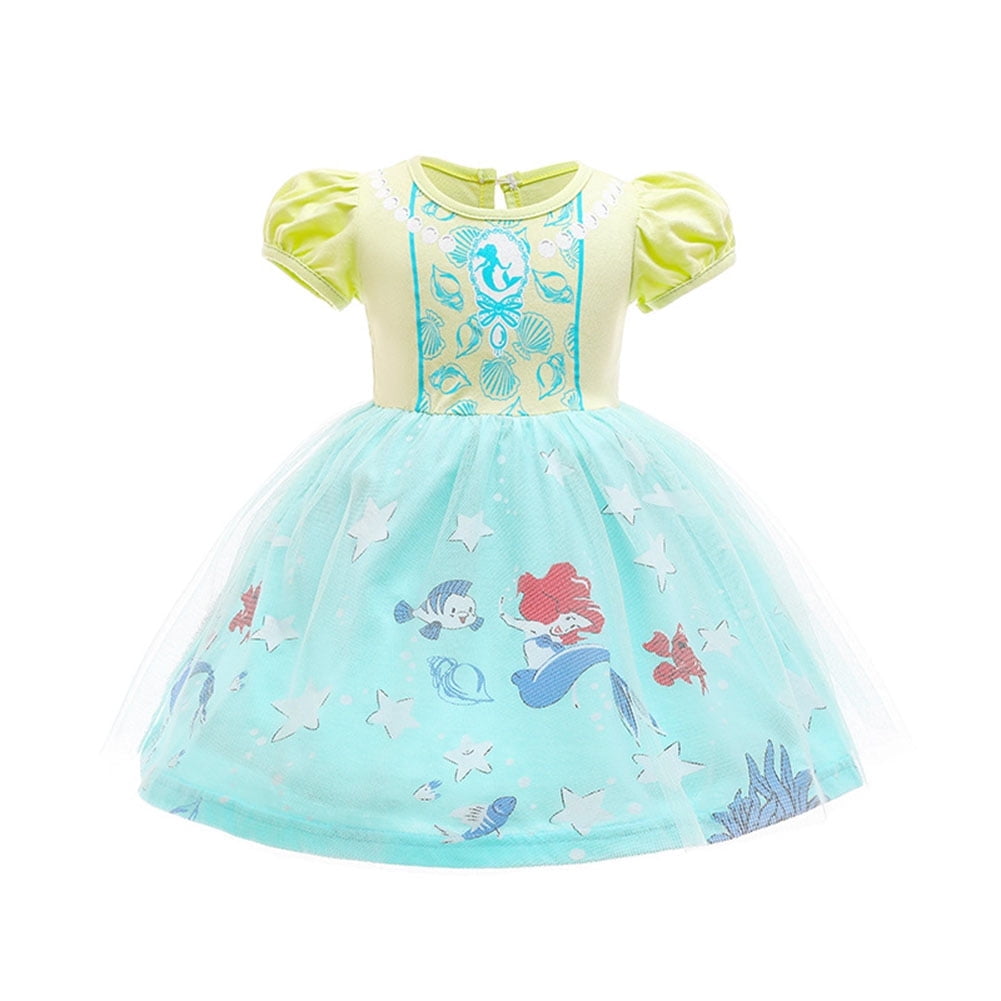WIBACKER 1-6T Toddler Kid Baby Girls Fancy Party Puff Sleeve Princess Dress Cosplay Costume Dress Up