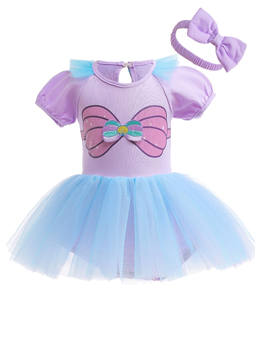 WIBACKER Infant Baby Girls Princess Romper Costume Onesie Fancy Dress Bodysuit with Headband Halloween Birthday Dresses