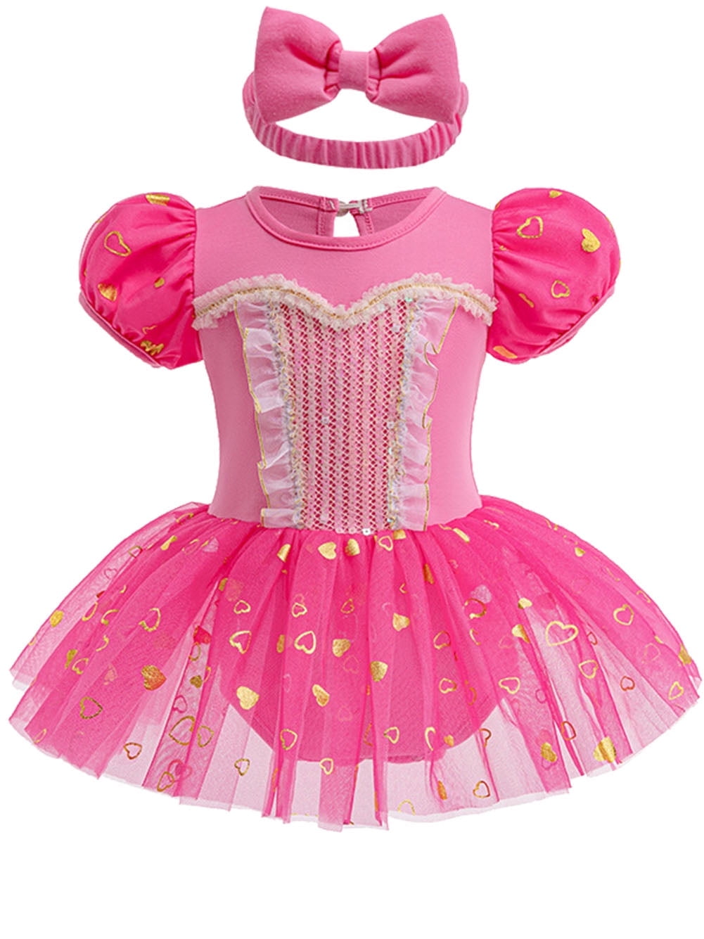 WIBACKER Infant Baby Girls Princess Romper Costume Onesie Fancy Dress Bodysuit with Headband Halloween Birthday Dresses