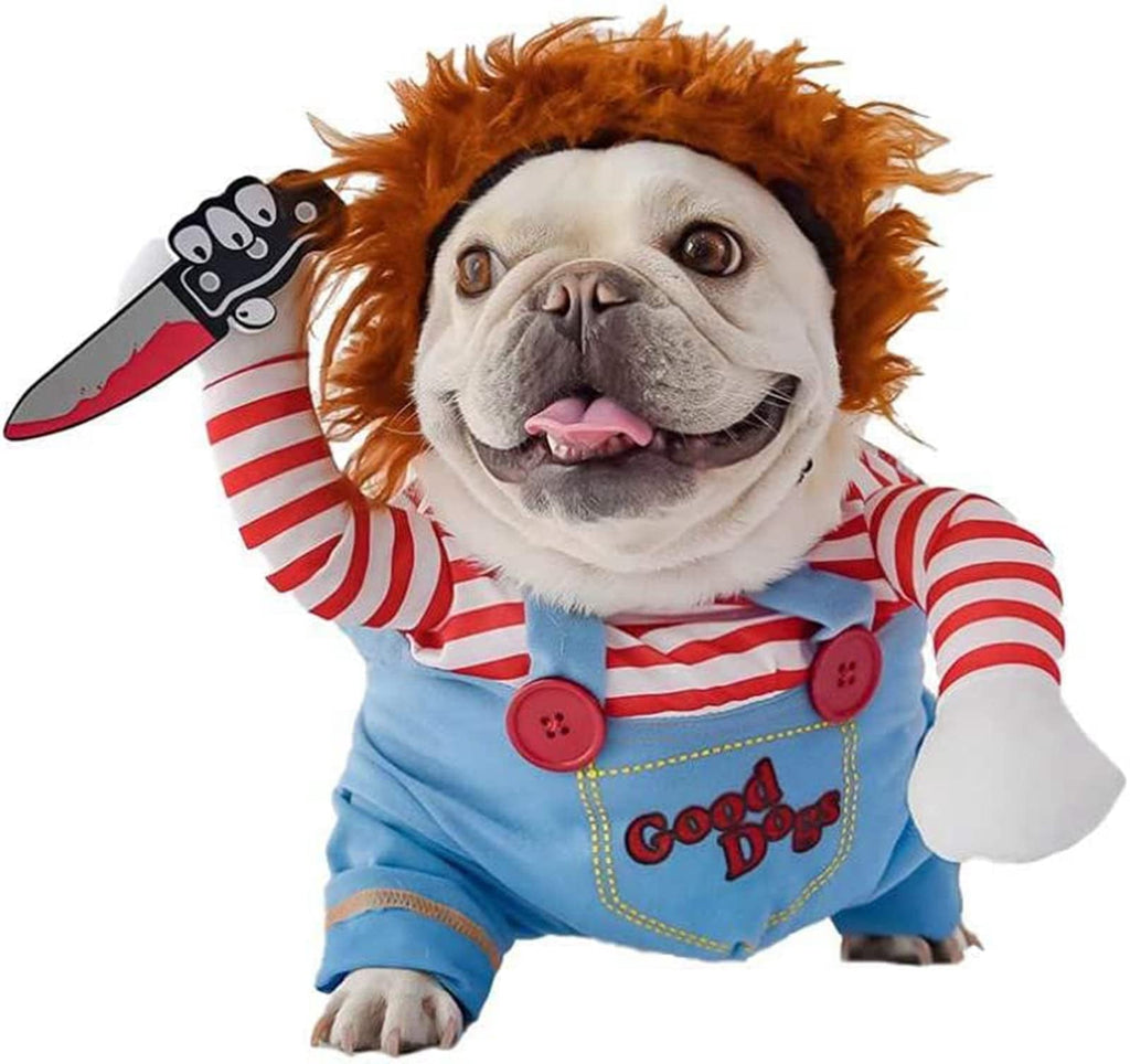 WILLED Halloween Deadly Dog Costume, Funny Pet Cosplay Christmas Outfit, Adjustable Party Dress Up Clothes for Small Medium Large Dogs