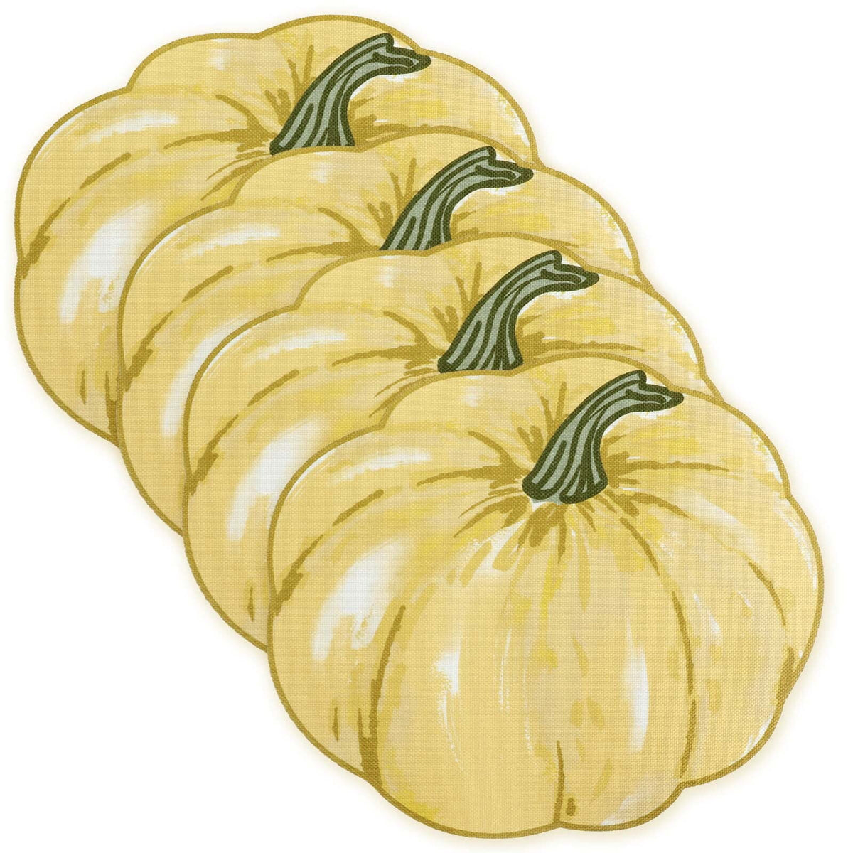 OVZME 4PCS Fall Placemats, Autumn Printed Pumpkin Place Mats for Kitchen Dining Table, Thanksgiving Harvest Halloween Holiday Decor Placemat, Water-Proof, Each 13" x 15", Dark Blue