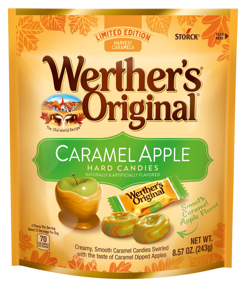 Werther's Original Limited Edition Fall Harvest Caramel Apple Hard Candies, 8.57 oz Bag