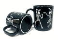 Way To Celebrate Halloween Black Dancing Skeleton Stoneware Mug Set, 2-Pack, 18.7 oz