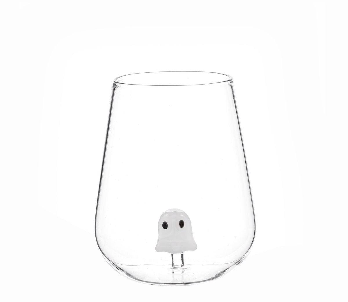 Way To Celebrate Halloween Stemless Wine Glass with Bat, 16.5 oz