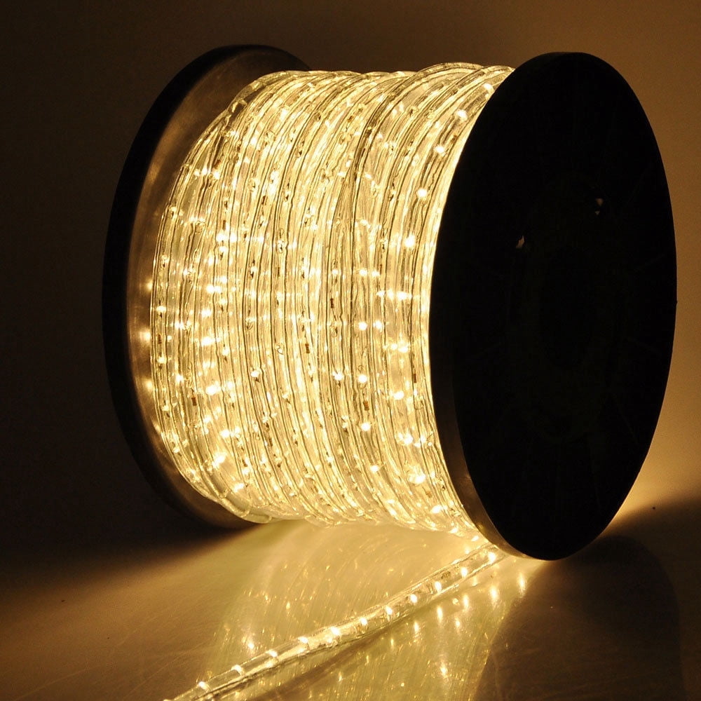 WYZworks 100 feet LED Rope Lighting (WARM WHITE) Blue, Green, Red, RGB, Cool White, Orange Spool Option- Christmas Holiday Decoration Light | UL Certified Safety Fuse Included