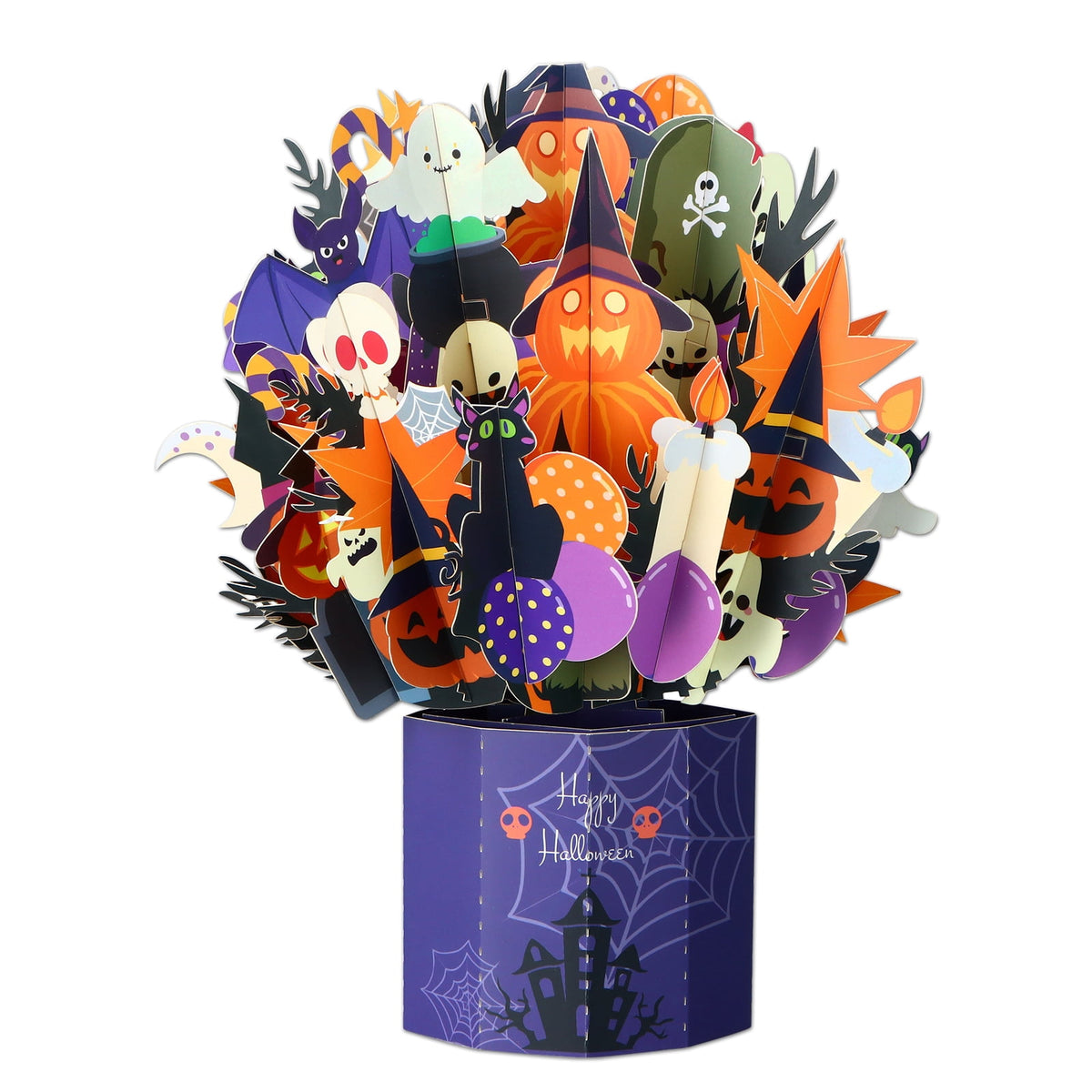 WaaHome Halloween Pop Up Card 3D Spooky Pumpkin Halloween Greeting Pop Up Cards Happy Halloween Cards with Envelope&Notecard Funny Halloween Gifts Card for Kids Adults Boyfriend Girlfriend Party Favor