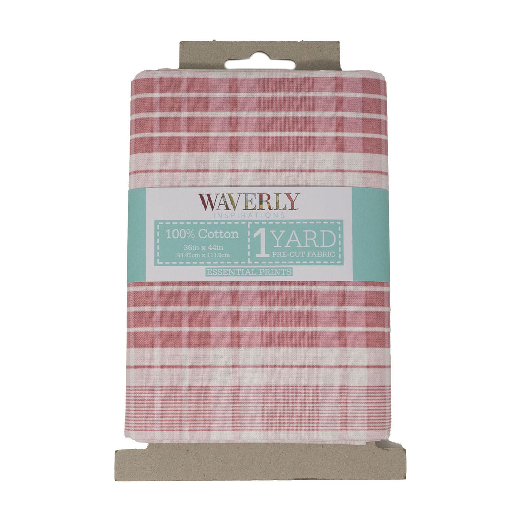 Waverly Inspirations 1 Yard Cut 100% Cotton Fabric, Plaid Tea Rose, 44 in Wide