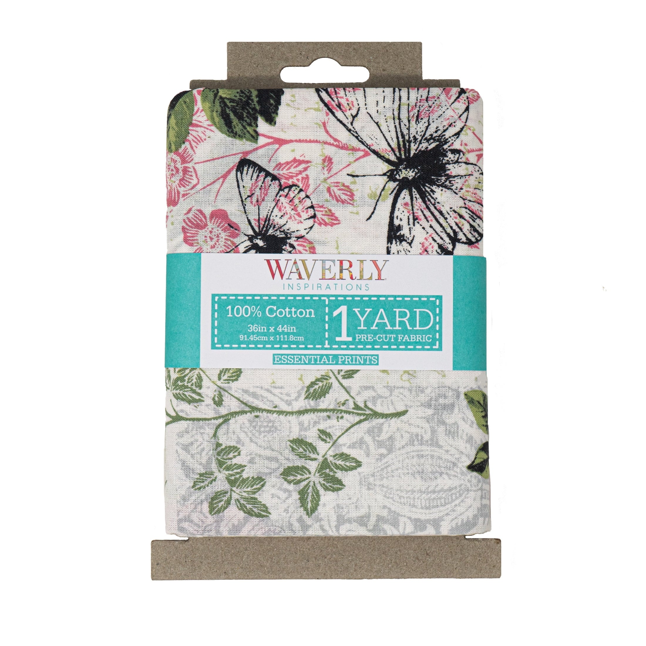 Waverly Inspirations 1 Yard Cut 100% Cotton Prints Fabric, Rose Cranberry, 44 in Wide for Quilting & Sewing